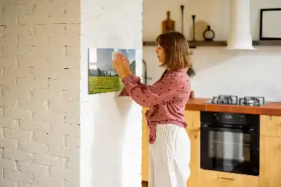 Tablă magnetică cu ștergere uscată model munți și câmpie