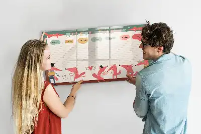 Tablă magnetică cu ștergere uscată planificator săptămânal pentru copii