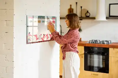 Tablă magnetică cu ștergere uscată planificator săptămânal pentru copii