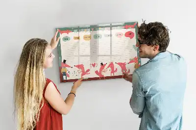 Tablă magnetică cu ștergere uscată planificator săptămânal pentru copii