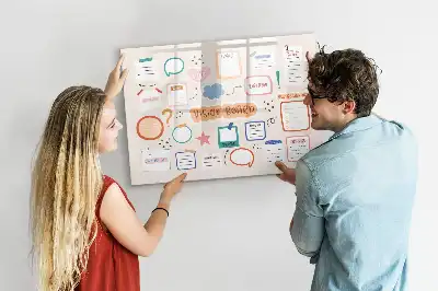 Tablă magnetică cu ștergere uscată panou de viziune colorat