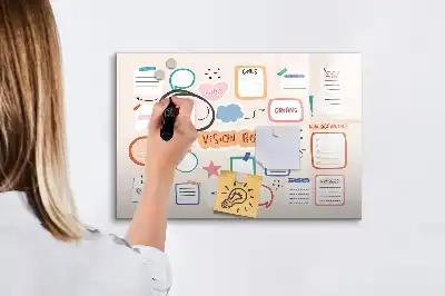 Tablă magnetică cu ștergere uscată panou de viziune colorat