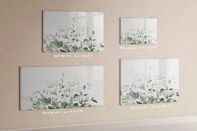 Tablă magnetică cu ștergere uscată cu model de frunze de plante