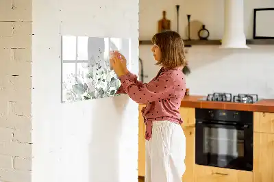 Tablă magnetică cu ștergere uscată cu model de frunze de plante