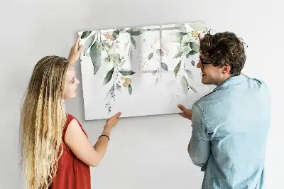 Tablă magnetică cu ștergere uscată cu model frunze de plante
