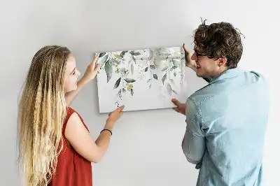 Tablă magnetică cu ștergere uscată cu model frunze de plante
