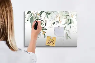 Tablă magnetică cu ștergere uscată cu model frunze de plante