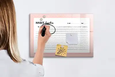 Tablă magnetică cu ștergere uscată pentru monitorizarea obiceiurilor