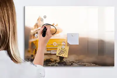 Tablă magnetică cu ștergere uscată model vacanță cu mașina