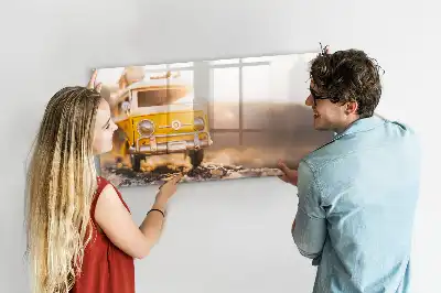 Tablă magnetică cu ștergere uscată model vacanță cu mașina