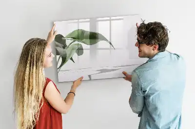 Tablă magnetică cu ștergere uscată cu model de frunze abstracte