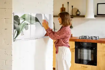 Tablă magnetică cu ștergere uscată cu model de frunze abstracte