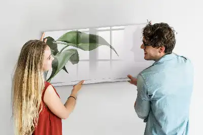 Tablă magnetică cu ștergere uscată cu model de frunze abstracte