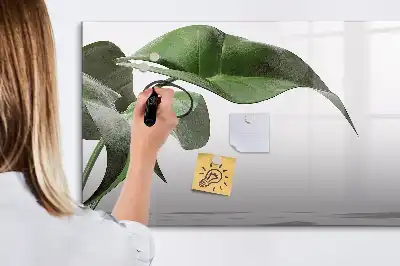 Tablă magnetică cu ștergere uscată cu model de frunze abstracte