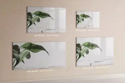 Tablă magnetică cu ștergere uscată cu model de frunze abstracte