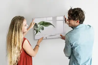 Tablă magnetică cu ștergere uscată cu model de frunze abstracte