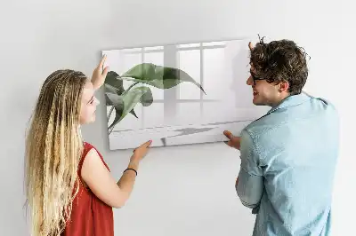 Tablă magnetică cu ștergere uscată cu model de frunze abstracte