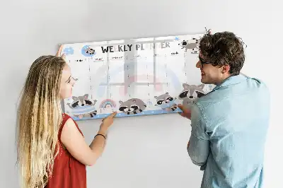 Tablă magnetică pentru planificare săptămânală cu ștergere uscată pentru copii