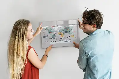 Tablă magnetică cu ștergere uscată cu hartă din desene animate
