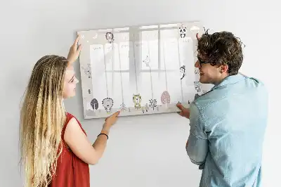 Tablă magnetică cu ștergere uscată model pentru planificarea săptămânală