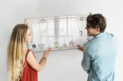 Tablă magnetică cu ștergere uscată model pentru planificarea săptămânală