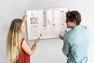 Tablă magnetică cu ștergere uscată planificator săptămânal