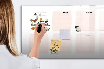 Tablă magnetică cu ștergere uscată planificator săptămânal