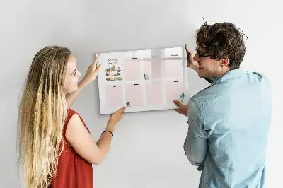 Tablă magnetică cu ștergere uscată planificator săptămânal