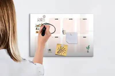 Tablă magnetică cu ștergere uscată planificator săptămânal