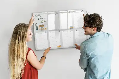 Tablă magnetică cu ștergere uscată planificator săptămânal confortabil