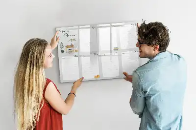 Tablă magnetică cu ștergere uscată planificator săptămânal confortabil