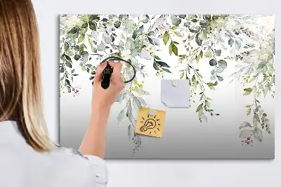 Tablă magnetică cu ștergere uscată cu model natură înflorită