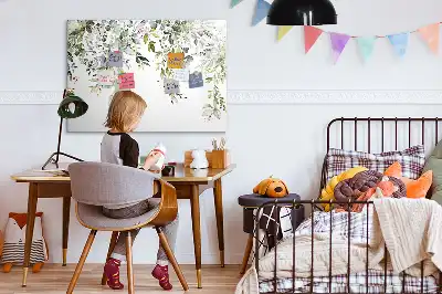 Tablă magnetică cu ștergere uscată cu model natură înflorită