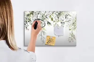 Tablă magnetică cu ștergere uscată cu model natură înflorită