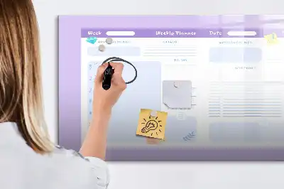 Tablă magnetică cu ștergere uscată planificator anual roz