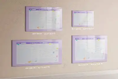Tablă magnetică cu ștergere uscată planificator anual roz