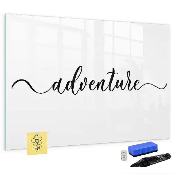 Tablă magnetică cu ștergere uscată model Text Aventură
