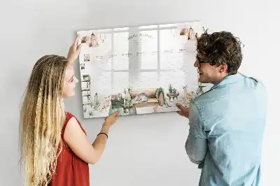 Tablă magnetică cu ștergere uscată planificator cu design drăguț