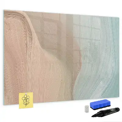 Tablă magnetică cu ștergere uscată cu imprimeu abstracție de valuri