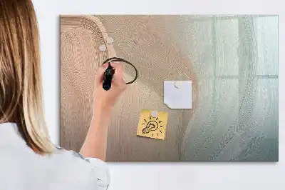 Tablă magnetică cu ștergere uscată cu imprimeu abstracție de valuri