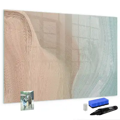 Tablă magnetică cu ștergere uscată cu imprimeu abstracție de valuri
