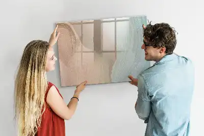 Tablă magnetică cu ștergere uscată cu imprimeu abstracție de valuri