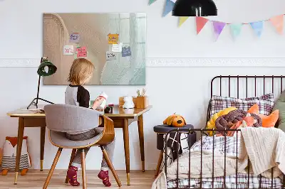 Tablă magnetică cu ștergere uscată cu imprimeu abstracție de valuri