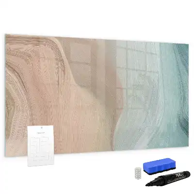Tablă magnetică cu ștergere uscată cu imprimeu abstracție de valuri