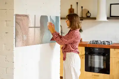 Tablă magnetică cu ștergere uscată cu imprimeu abstracție de valuri