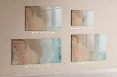 Tablă magnetică cu ștergere uscată cu imprimeu abstracție de valuri