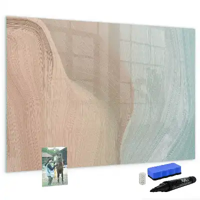 Tablă magnetică cu ștergere uscată cu imprimeu abstracție de valuri