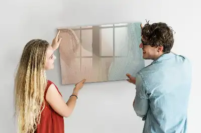 Tablă magnetică cu ștergere uscată cu imprimeu abstracție de valuri