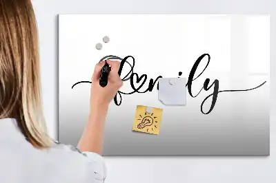 Tablă magnetică cu ștergere uscată cu design Text Familie