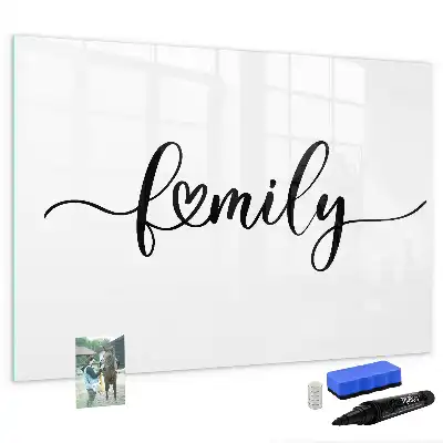 Tablă magnetică cu ștergere uscată cu design Text Familie